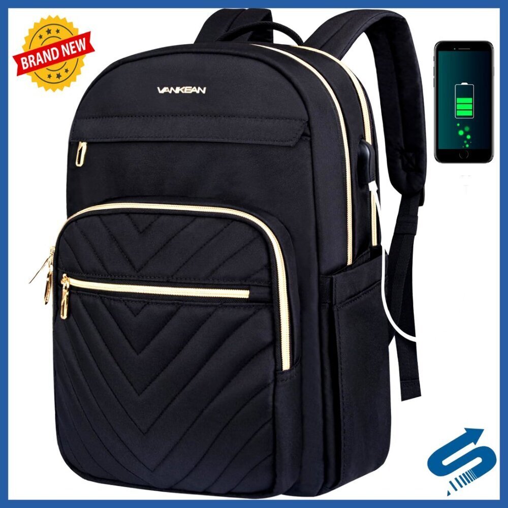 Laptop Backpack with USB Port Waterproof Stylish Travel Daypack for College